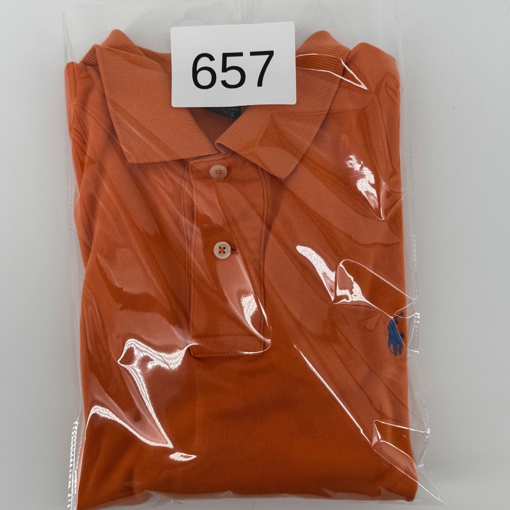 Polo Ralph Lauren Polo Shirt Mens M Orange Blue Pony Short Sleeve Cotton Classic - Picture 10 of 10